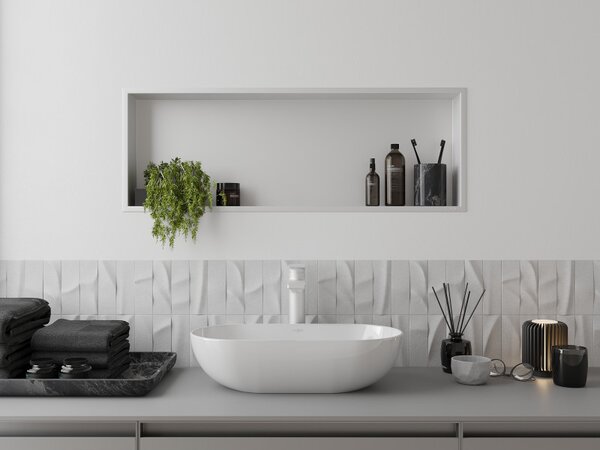 Mexen X-Wall-R, raft de perete cu guler 90 x 30 cm, alb, 1920903010