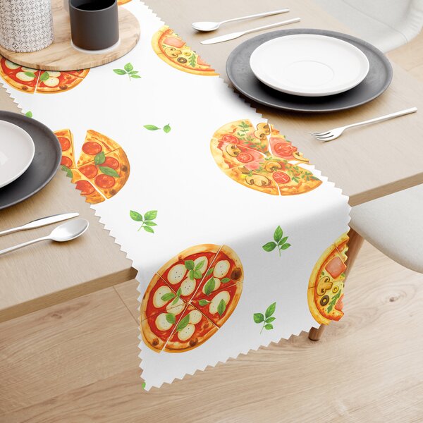 Goldea napron de masă teflonat - pizza delicioasă 50x140 cm