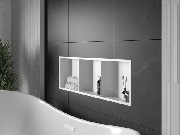 Mexen X-Wall-R, raft de perete cu guler 90 x 30 cm, alb, 1920903010S