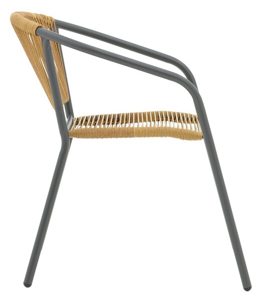 Scaun de Gradina Lindaria, gri/natural, 54x63x74 cm