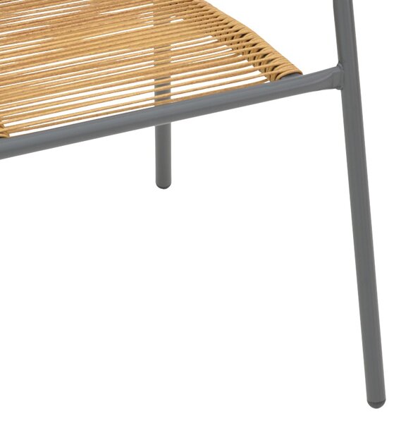 Scaun de Gradina Lindaria, gri/natural, 54x63x74 cm