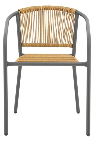 Scaun de Gradina Lindaria, gri/natural, 54x63x74 cm