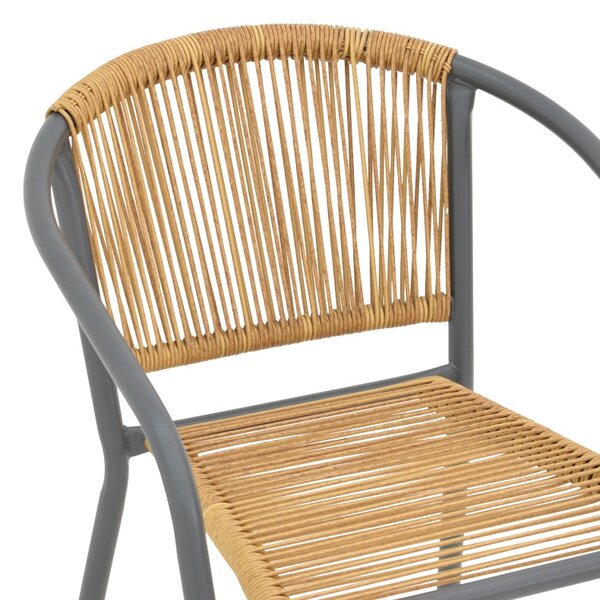 Scaun de Gradina Lindaria, gri/natural, 54x63x74 cm