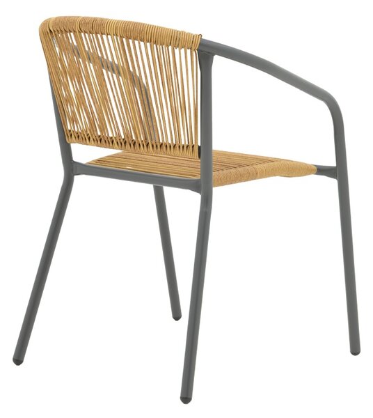 Scaun de Gradina Lindaria, gri/natural, 54x63x74 cm