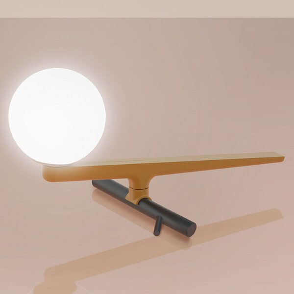 Lampă de masă Artemide, Yanzi, reglabil, Auriu / Alamă, Camera de zi, Metal, Design