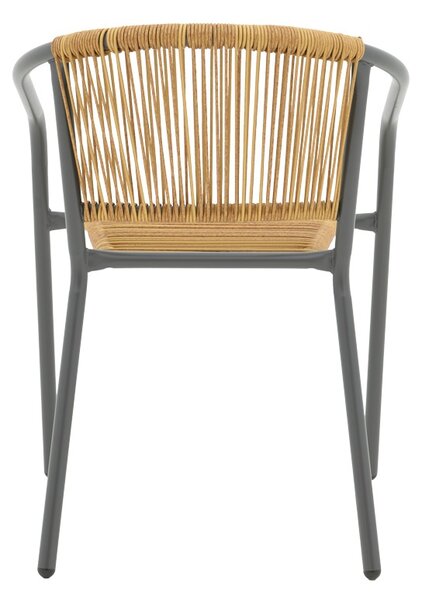 Scaun de Gradina Lindaria, gri/natural, 54x63x74 cm