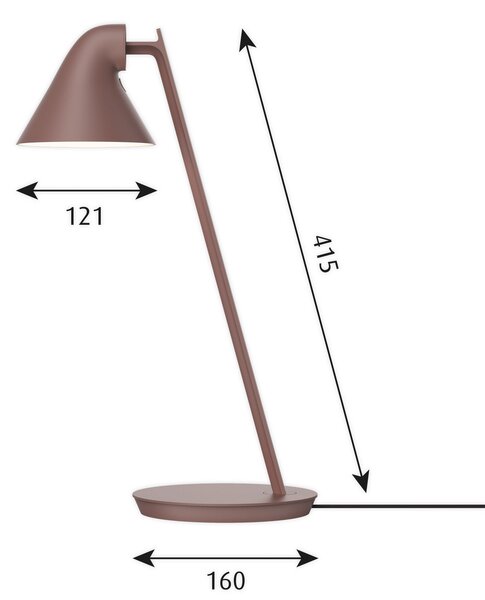 Lampă de masă Louis Poulsen, NJP Mini, reglabil, Roz / Rosé, Camera de zi, Metal, Design