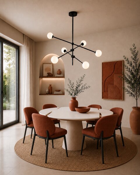 Lustră Orion cu 6 surse de lumina 100 x 39 cm