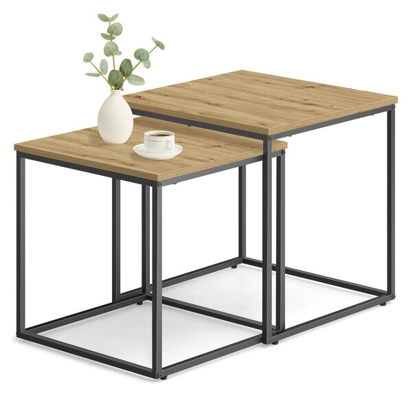 Set 2 piese mese de cafea QUADRO, decor stejar artisan