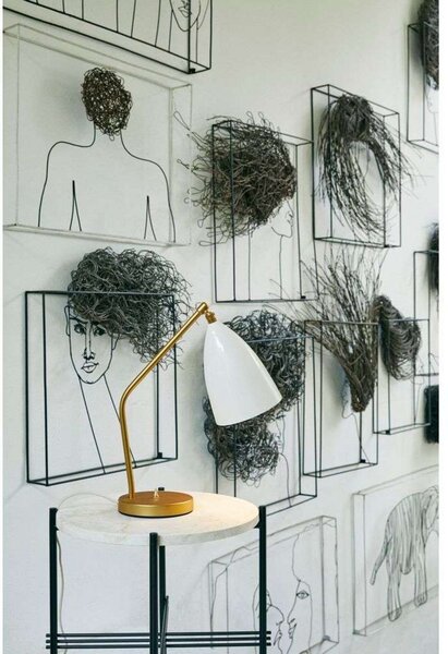 Gräshoppa Veioză Glossy Alabaster White/Brass - GUBI