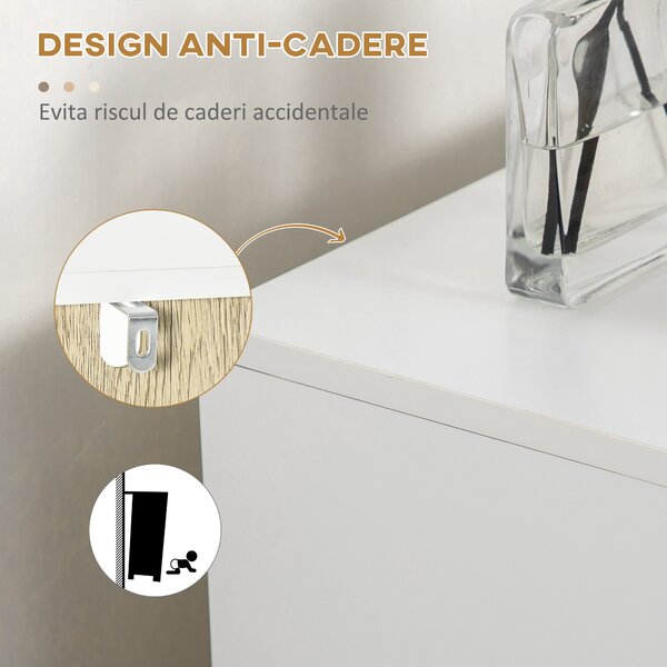 Kleankin Dulap de Podea Baie, Raft Deschis, Organizator Independent cu Ușă, Design Modern | Aosom Romania