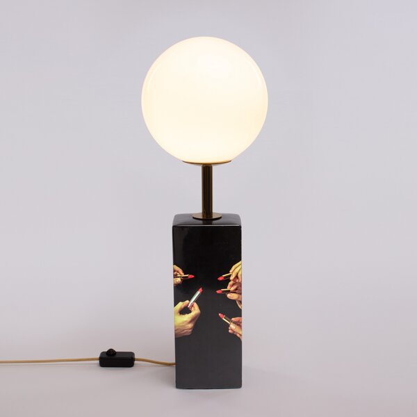 Lampă de masă SELETTI, Toiletpaper, reglabil, Negru, Camera de zi, Ceramică, Design