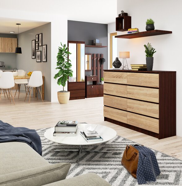 Comodă Keanu III (wenge + Stejar sonoma). Promo -12%. 1151982