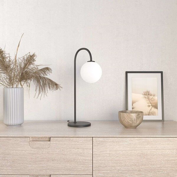 Lampă de masă Herstal, Negru, Camera de zi, Metal