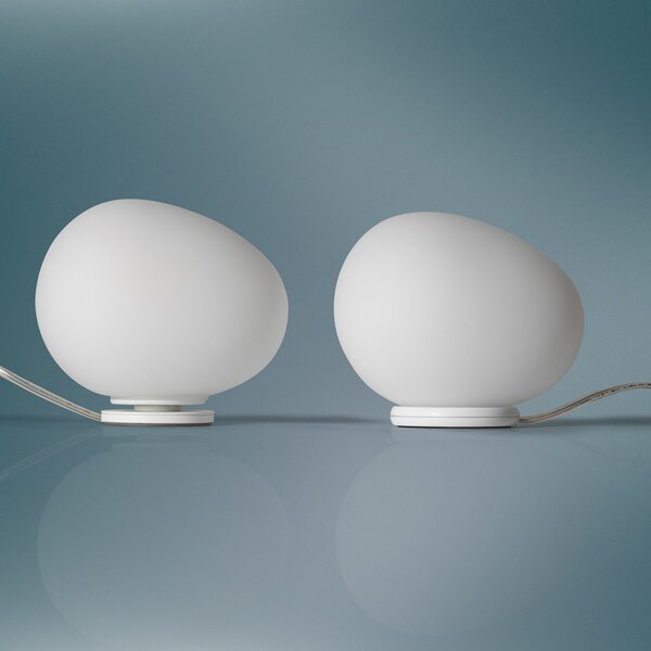 Lampă de masă Foscarini, Gregg piccola, reglabil, Alb, Camera de zi, Sticlă, Design
