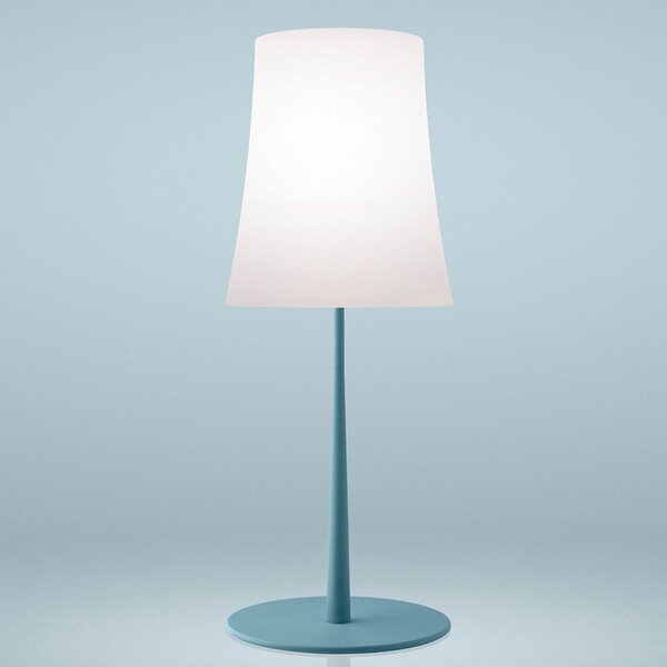 Lampă de masă Foscarini, Birdie Easy Grande, Albastru, Camera de zi, Metal, Design