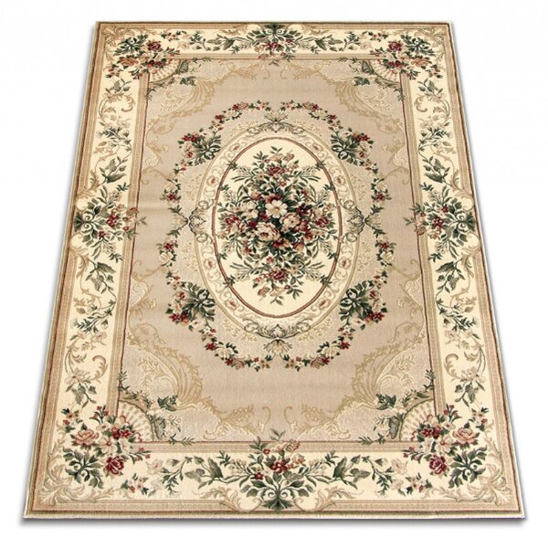 Covor Clasic Sufragerie Dormitor, Model Lotos 1557 110, Crem Bej Crem, 80x200