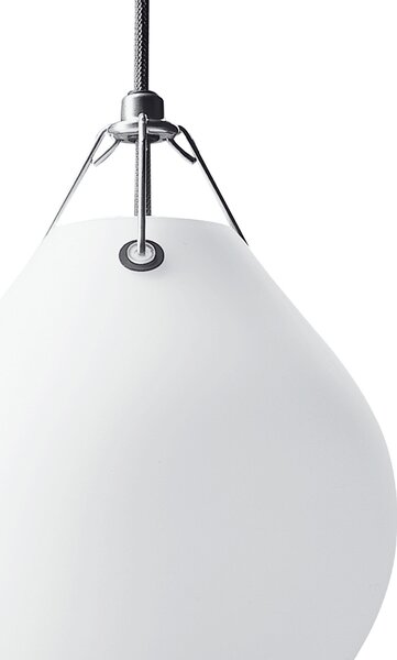 Louis Poulsen Moser lampă susp. sticlă, Ø20,5cm, reglabil, Alb, Camera de zi / sufragerie, Sticlă, Design
