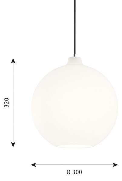 Louis Poulsen Wohlert suspendată sticlă Ø 30 cm, reglabil, Alb, Camera de zi / sufragerie, Sticlă, Design