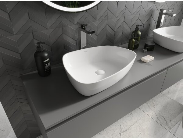 Mexen Ono, chiuveta blat din conglomerat 51 x 39 cm, alb, 23045101