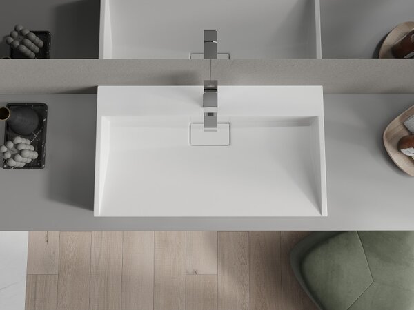 Mexen Ava chiuvetă de blat din conglomerat 1/O 80 x 46 cm, albă - 23018001