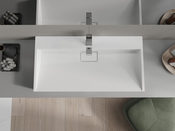 Mexen Ava, chiuveta blat din conglomerat 90 x 46 cm, alb, 23019001