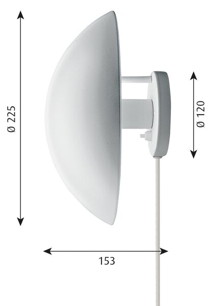 Lampă de perete Louis Poulsen, PH Hat, reglabil, Alb, Camera de zi, Metal, Design