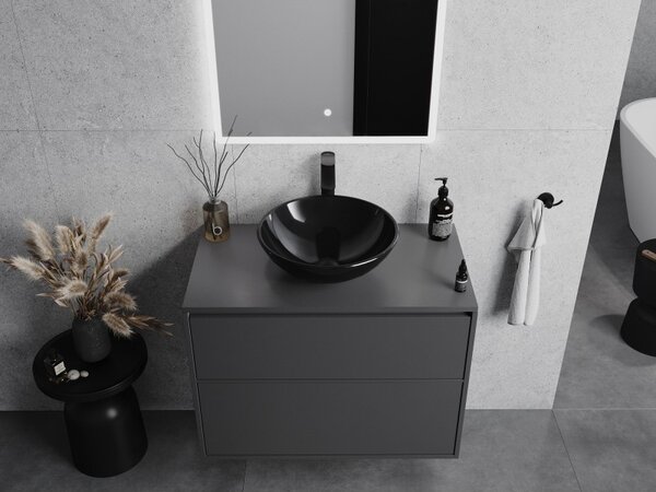 Mexen Mira, chiuveta blat din sticla 42 x 42 x 14,5 cm, negru, 24124270
