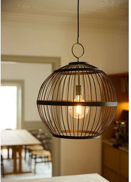 Lustră Pendul Halo Design, Negru, Sala de mese, Lemn
