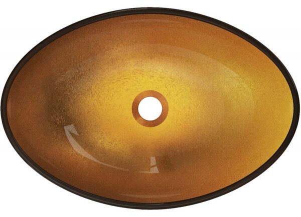 Mexen Sonia, chiuveta blat din sticla 54 x 37 x 17 cm, auriu, 24145450