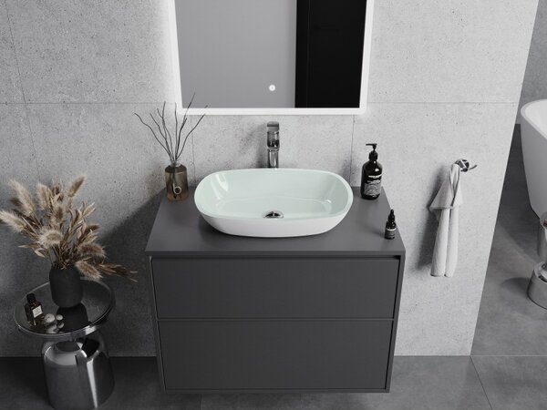Mexen Araks, chiuveta blat din sticla 54 x 39,5 x 11 cm, alb, 24155430