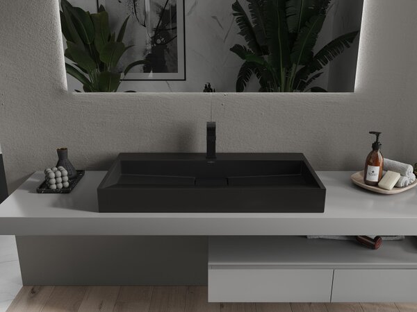 Mexen Ava, chiuveta blat din conglomerat 1/O 90 x 46 cm, negru mat, 23018071
