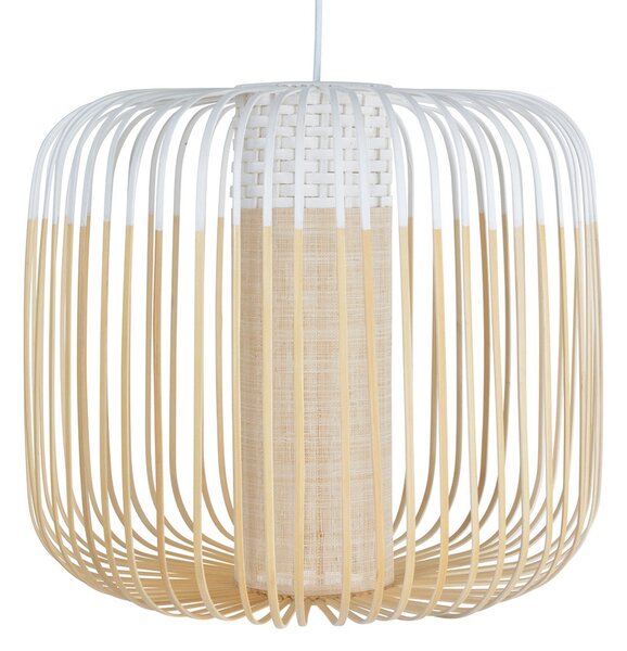 Lustră Pendul Forestier, Bamboo Light M, reglabil, Alb, Camera de zi, Bamboo, Design
