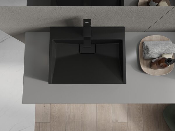 Mexen Ava, chiuvetă deasupra conglomerat 1/O 50 x 38 cm, negru mat, 23015071