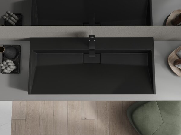 Mexen Ava, chiuvetă peste conglomerat 1/O 100 x 46 cm, negru mat, 23011071