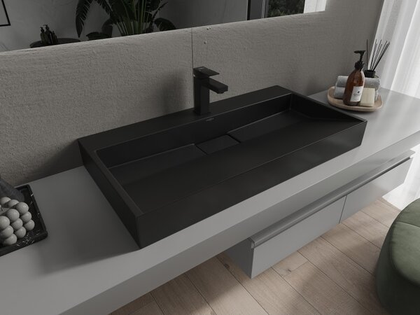 Mexen Ava, chiuveta blat din conglomerat 1/O 90 x 46 cm, negru mat, 23018071