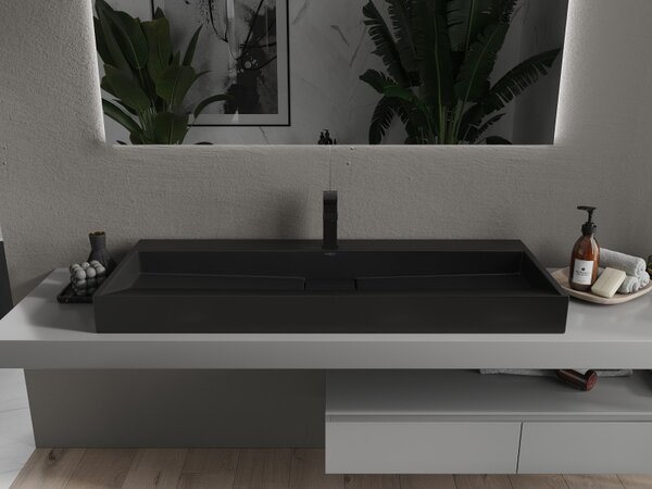 Mexen Ava, chiuveta blat din conglomerat 1/O 120 x 46 cm, negru mat, 23011271