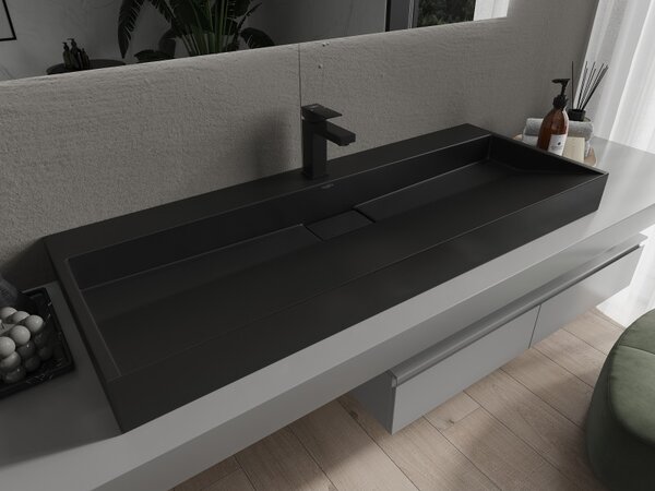 Mexen Ava, chiuveta blat din conglomerat 1/O 120 x 46 cm, negru mat, 23011271