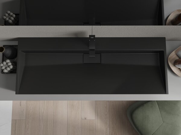 Mexen Ava, chiuveta blat din conglomerat 1/O 120 x 46 cm, negru mat, 23011271