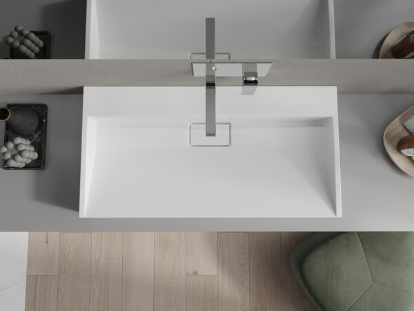 Mexen Ava, chiuveta blat din conglomerat 90 x 46 cm, alb, 23019000