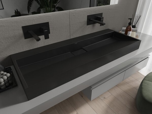 Mexen Ava, chiuveta blat din conglomerat B/O 120 x 46 cm, negru mat, 23011270
