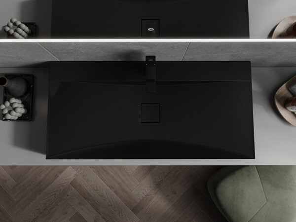 Mexen Poli, chiuvetă deasupra conglomerat 1/O 100 x 48 cm, negru mat, 23021071