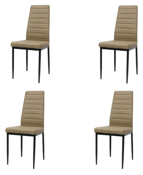 Set 4 Scaune Piele Sintetică Oscar Maro Deschis