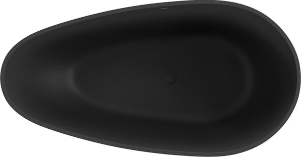Mexen Palermo cadă freestanding din conglomerat 150 x 78 cm, negru mat - 57211507870