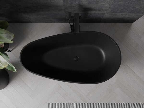 Mexen Palermo, cadă de sine stătătoare din conglomerat 150 x 78 cm, negru mat, 57211507870