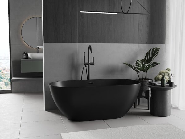 Mexen Rimini, cadă de sine stătătoare din conglomerat 150 x 75 cm, negru mat, 57241507570
