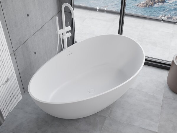 Mexen Parma, cadă de sine stătătoare din conglomerat 160 x 95 cm, alb mat, 57231609500
