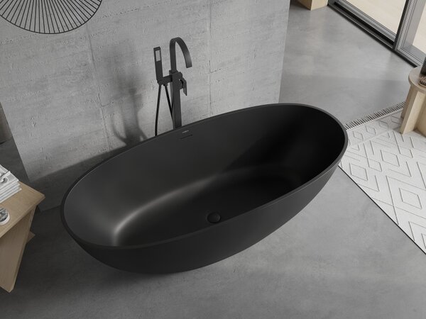 Mexen Bari, cadă de sine stătătoare din conglomerat 165 x 75 cm, negru mat, 57221657570