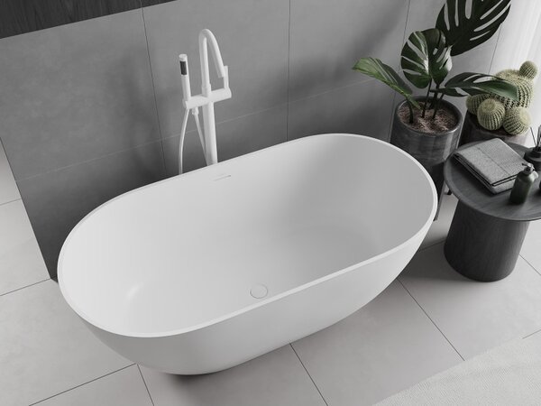 Mexen Rimini, cadă de sine stătătoare din conglomerat 150 x 75 cm, alb mat, 57241507500