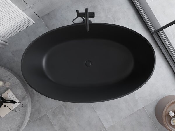 Mexen Parma, cadă de sine stătătoare din conglomerat 160 x 95 cm, negru mat, 57231609570